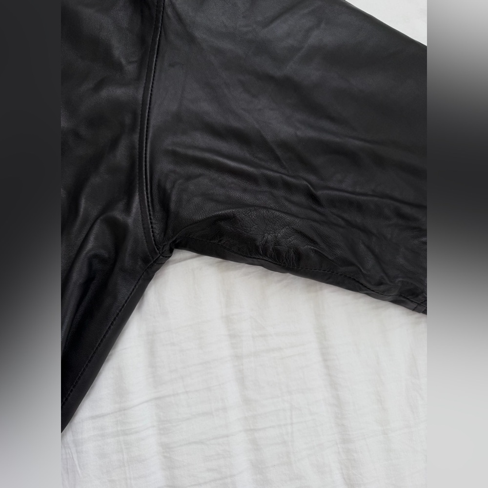 Men's Leather Black Bomber Jacket. Milano XXXL. Excellent Condition. - Picture 12 of 16